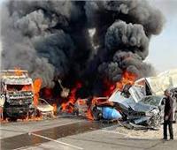 مصرع سائق وإصابة 4 أخرين بسبب تباع سيارة نقل بالشيخ زايد
