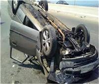 مصرع وإصابة 4 أشخاص في حادث انقلاب سيارة بطريق شبرا بنها 