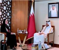 وزيرة التجارة تبحث مع نظيرها القطري تطوير علاقات التعاون المشترك