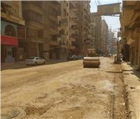 رصف وتطوير شارع القومية بمدينة الزقازيق بالشرقية
