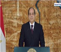 الرئيس السيسي: موجات الإرهاب تحطمت بإرادة المصريين الصلبة