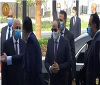 لحظة وصول الرئيس السيسي لمحطة عدلي منصور