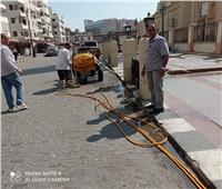 صور| تكثيف أعمال النظافة والتطهير بمحيط مسجد السيد البدوي بطنطا  