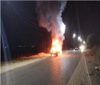 السيطرة على حريق  سيارة ملاكي  بطريق مصر الفيوم.. بدون إصابات