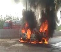 إصابة 4 أشخاص في حادث اشتعال النيران في سيارة في بني سويف