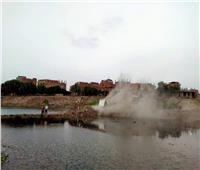 تعلية جسر النيل بمركز منوف لحماية المنازل من الغرق 