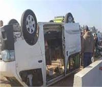  إصابة 10 أشخاص في حادث انقلاب سيارة ميكروباص على طريق الزعفرانة 