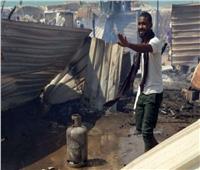 حريق هائل يلتهم العشرات من مساكن النازحين غرب اليمن