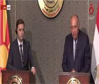 سامح شكرى: تشاورت مع وزير خارجية مقدونيا حول سبل تعزيز العلاقات الثنائية