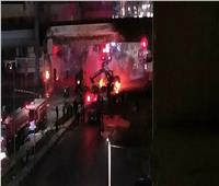 غلق طريق النصر عند تقاطع مكرم بسبب عمليات تبريد حريق خط الغاز بمدينة نصر 