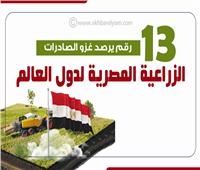 إنفوجراف| 13 رقم يرصد غزو الصادرات الزراعية المصرية لدول العالم 