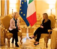 رئيسة وزراء إيطاليا تلتقي فون دير لاين بمقر الحكومة في روما