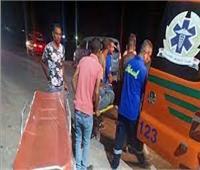 إصابة 8 أشخاص في انقلاب تروسيكل بـ«صحراوي البهنسا» في المنيا 