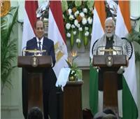 السيسي: نستهدف التعاون مع الهند في الهيدروجين الأخضر والأمن السيبراني