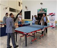 افتتاح دوري تنس الطاولة لجامعة الإسماعيلية الأهلية بمباراة ودية