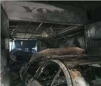 تفحم سيارات في حريق هائل بـ«ورشة دوكو» بالقليوبية| صور