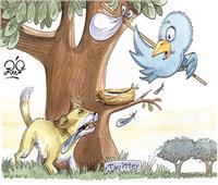 كاريكاتير| إيلون ماسك يستبدل شعار منصة تويتر من الطائر الأزرق لصورة كلب!