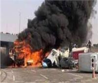 تفحم 4 جثث وإصابة 6 آخرين في تصادم 3 سيارات بطريق مرسى علم إدفو