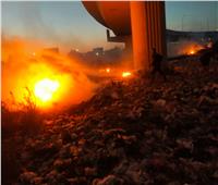 السيطرة على حريق أسفل كوبري طريق الإسماعيلية - بورسعيد