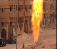 الحماية المدنية تسيطر على حريق في ماسورة غاز بمنطقة بالشيخ زايد 