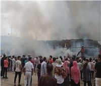 حريق هائل في معرض شباب مصر بمدينة بني سويف 