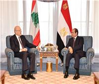 الرئيس السيسي يستقبل رئيس الوزراء اللبناني بمقر إقامته في جدة