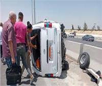 إصابة 16 شخصا في حادث انقلاب سيارة ميكروباص في بني سويف