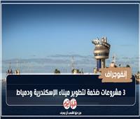 إنفوجراف| 3 مشروعات ضخمة لتطوير ميناء الإسكندرية ودمياط