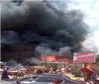 السيطرة على حريق هائل في سوق المندرة شرق الإسكندرية | صور