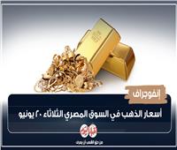 إنفوجراف| أسعار الذهب في السوق المصري الثلاثاء 20 يونيو