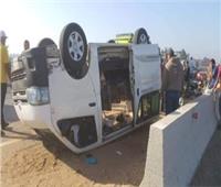 إصابة 9 أشخاص في حادث انقلاب سيارة ميكروباص بـ بني سويف 