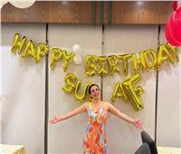 سلاف فواخرجي تحتفل بعيد ميلادها في كواليس تصوير فيلم «سلمى»