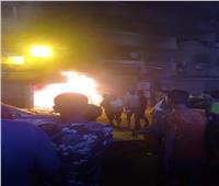 3 سيارات إطفاء للسيطرة على حريق التهم محل منجد في الإسكندرية| صور  