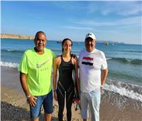 جميلة علي تحقق ذهبية 4 كيلو سباحة مونو بدورة ألعاب البحر المتوسط الشاطئية 
