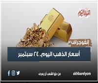 إنفوجراف| أسعار الذهب بمستهل تعاملات الأحد 23 سبتمبر