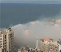 لقطات مصورة لانفجار مبنى بقطاع غزة جراء القصف الإسرائيلي | فيديو