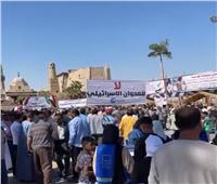 أهالي الأقصر يتظاهرون لدعم غزة وقرارات الرئيس السيسي لحماية سيناء 