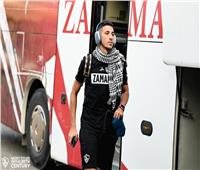 لاعبو الزمالك يرتدون الشال الفلسطيني قبل لقاء سموحة 
