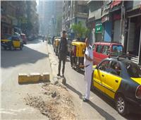 هبوط أرضي بشارع جمال عبد الناصر في الإسكندرية| صور