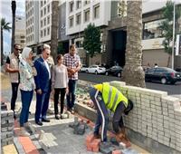 محافظ الإسكندرية يتفقد أعمال رصف بسموحة لمشروع إدارة مياه الأمطار