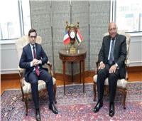 اجتماع ثنائي بين وزير الخارجية ونظيره الفرنسي بالقاهرة 