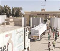 الهلال الأحمر المصري يدخل 64 شاحنة مساعدات جديدة للقطاع