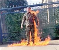 جندى أمريكي يشعل النار في نفسه أمام سفارة إسرائيل بواشنطن