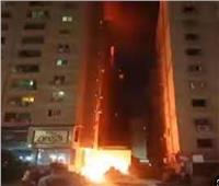 إخماد حريق ضخم نشب في جراج ومخزن أسفل عقار سكني بمدينة نصر