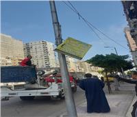 إزالة 30 إعلانًا مخالفًا في الإسكندرية | صور