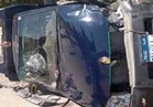 إصابة أمين شرطة و4 مجندين في انقلاب سيارة شرطة بالمنيا