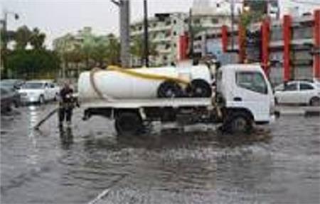 شفط مياه الأمطار من شوارع المدن بالقليوبية 