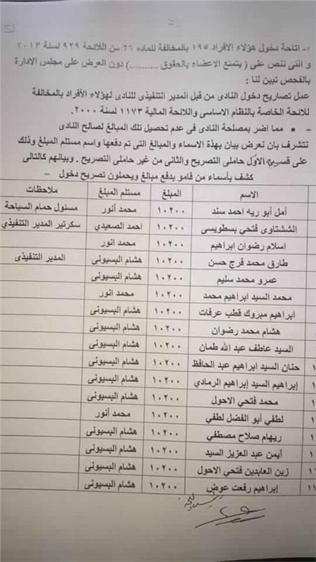 إحالة 8 مسئولين بنادى بلدية المحلة للنيابة بسبب مخالفات مالية وإدارية 