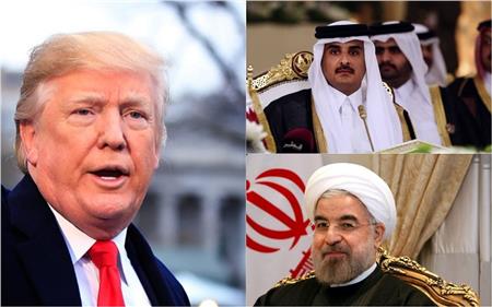 صورة مجمعة لرؤساء الولايات المتحدة الأمريكية و قطر وإيران