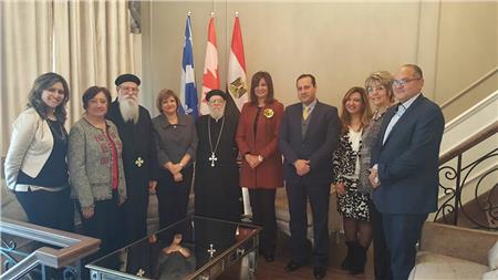 وزيرة الهجرة تلتقي الجالية المصرية في مقر كنيسة مارمرقص بمدينة مونتريال الكندية